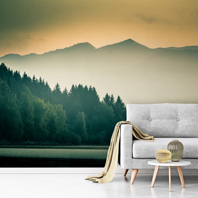 Misty Mountain View Wallpaper Mural