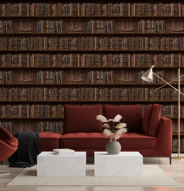 Vintage Bibliothek Fototapete