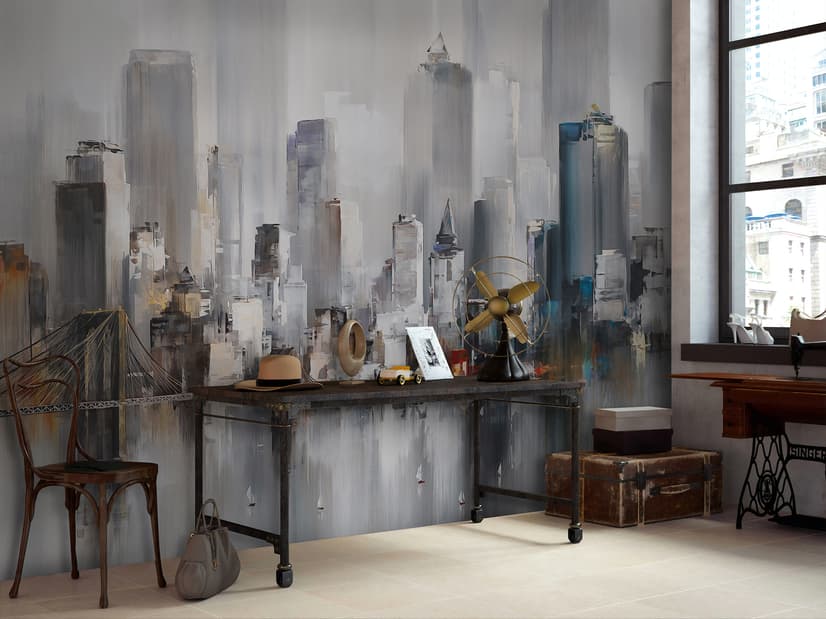 Aquarellmalerei New York City Landschaft Fototapete