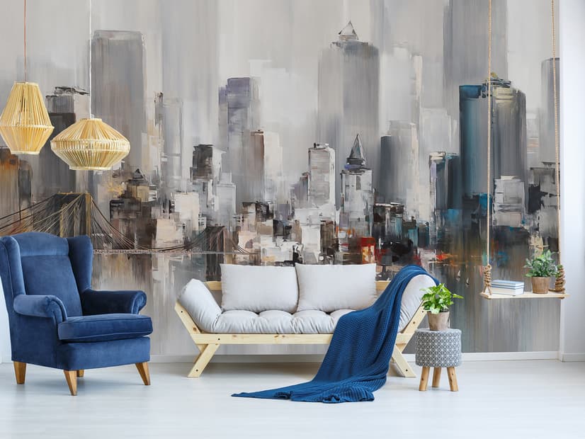 Aquarellmalerei New York City Landschaft Fototapete