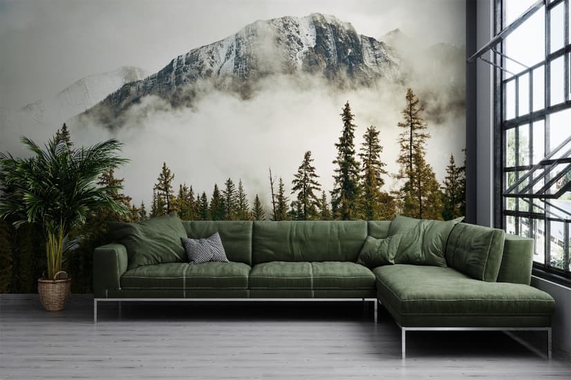 Snowy Mountain Landscape Wallpaper Mural
