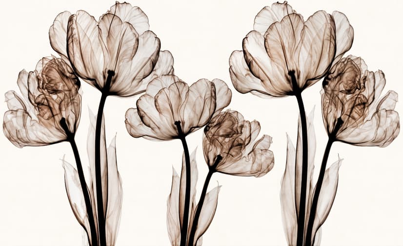 Fototapete mit transparenter Blumenkunst