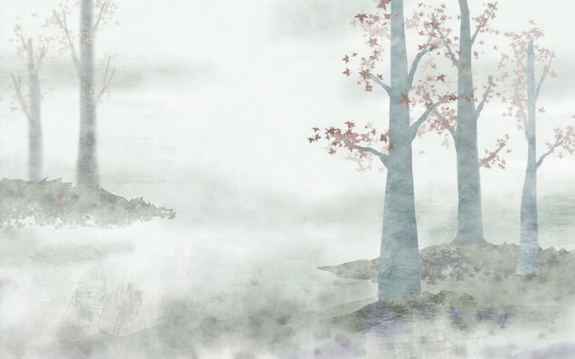 Misty Forest Autumn Landscape Wallpaper Mural