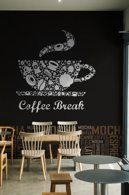 Coffee Mocha Typography Wallpaper Mural