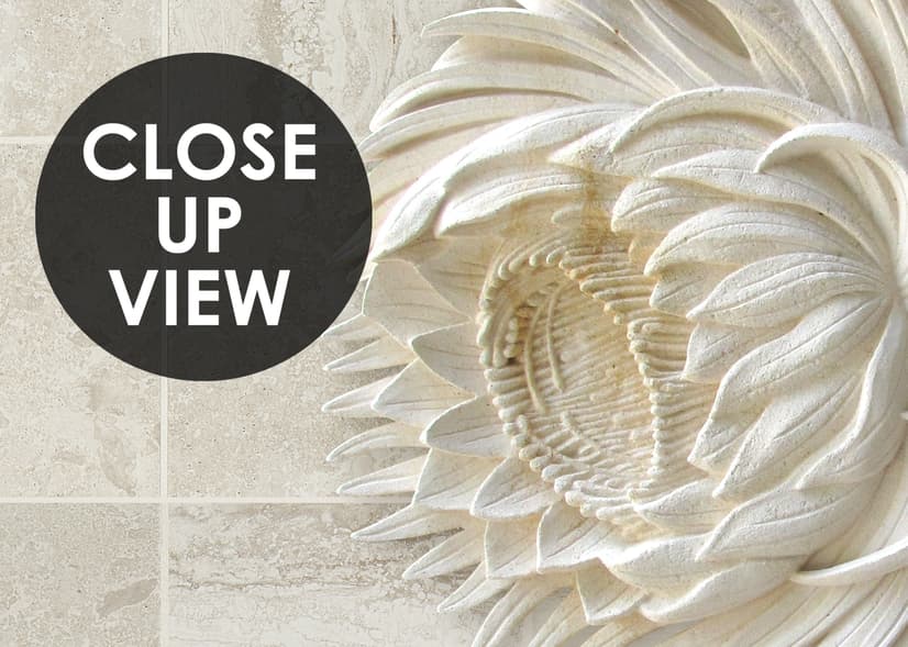 3D Embossed Look Marble Sunflower Wallpaper Mural