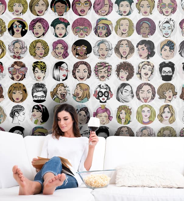 Fototapete Frauengesicht Pop Art