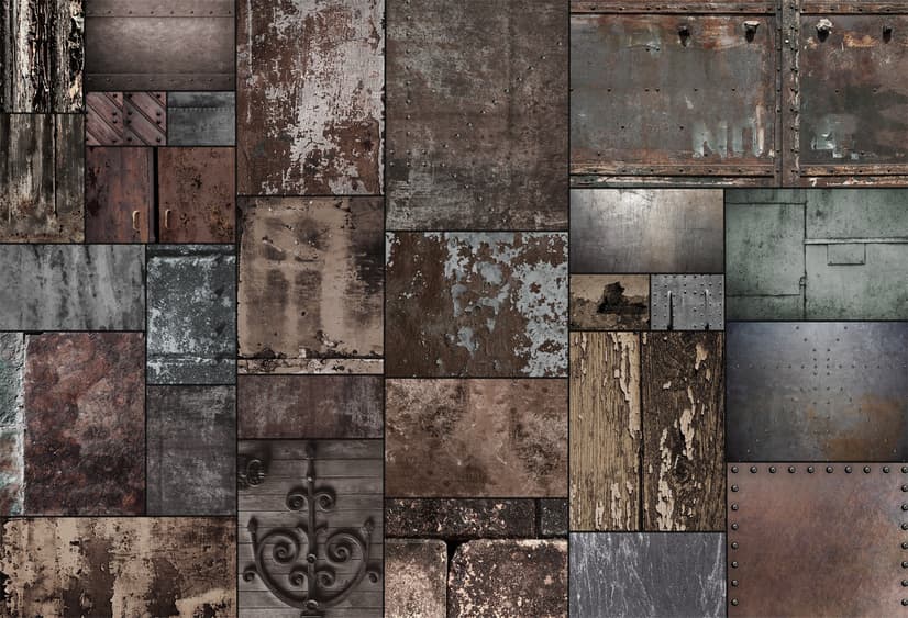 Dark Stone Wall Pattern Wallpaper Mural