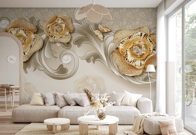 Luxury Ornament Floral Wallpaper Mural
