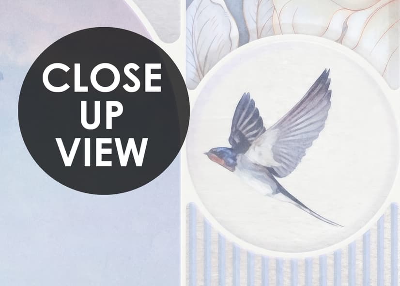 Dreamy Floral and Birds Wallpaper Mural