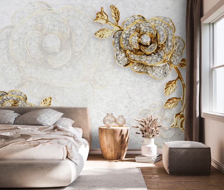 Ornament Rose Floral Wallpaper Mural