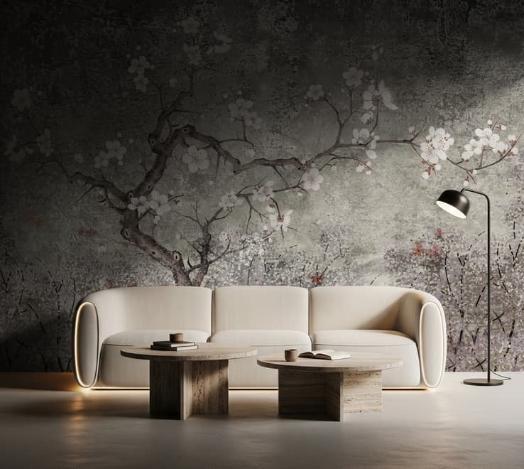 Vintage Dark Blossom Wallpaper Mural