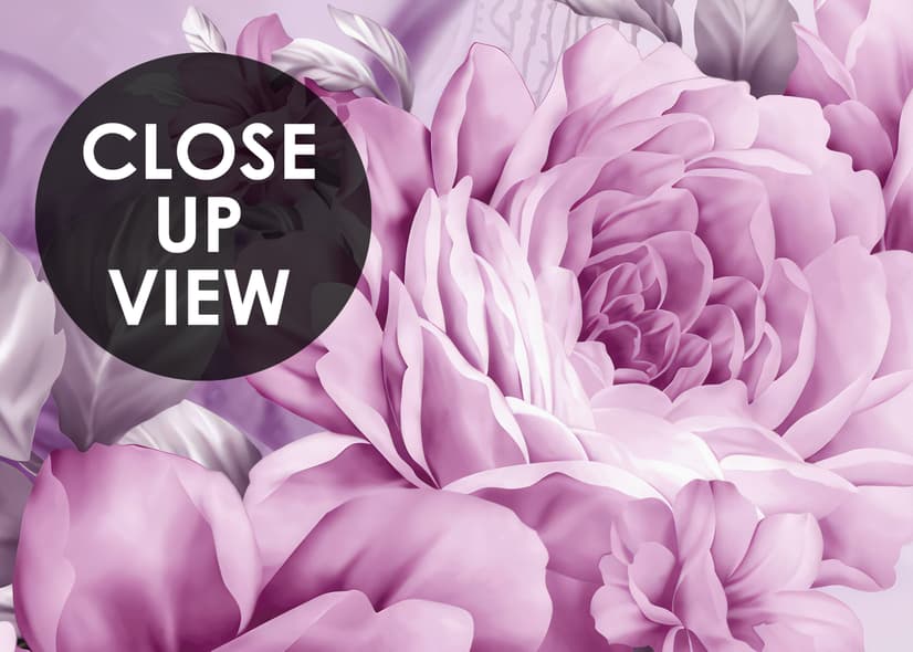 Drawn Pink Peony Floral Wallpaper Mural