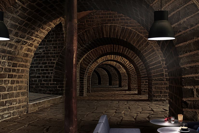 3D Look Dark Tunnel Wallpaper Mural