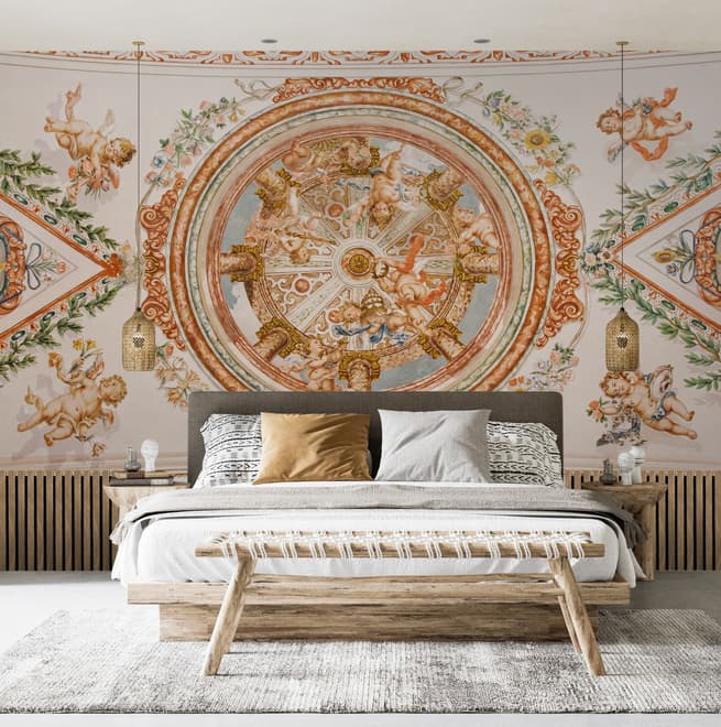 Ceiling Sculpture Angel Greek Wallpaper Mural