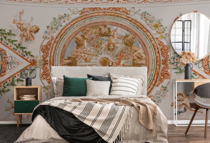 Ceiling Sculpture Angel Greek Wallpaper Mural