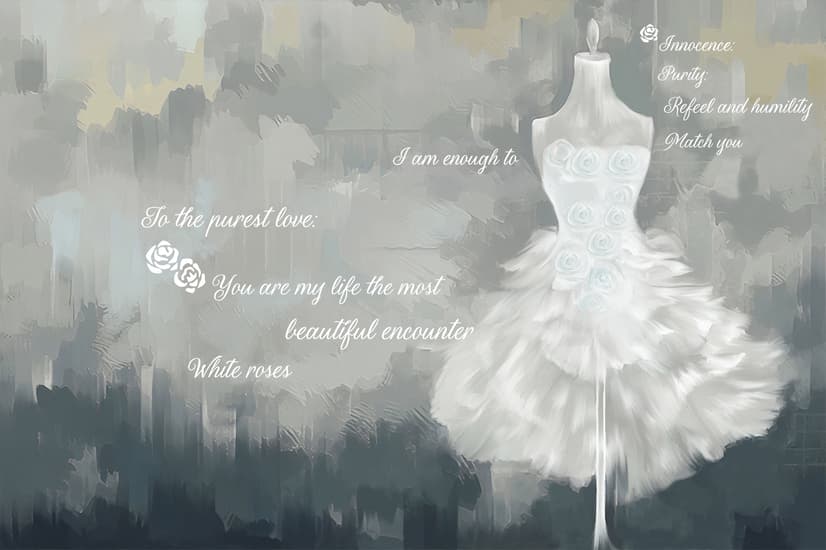 Aquarell Brautkleid Fototapete