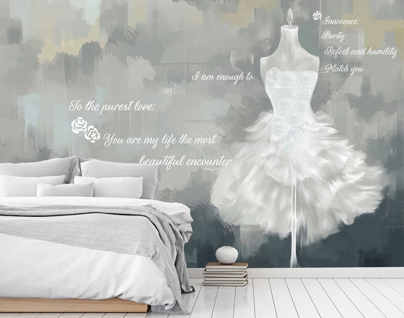 Aquarell Brautkleid Fototapete