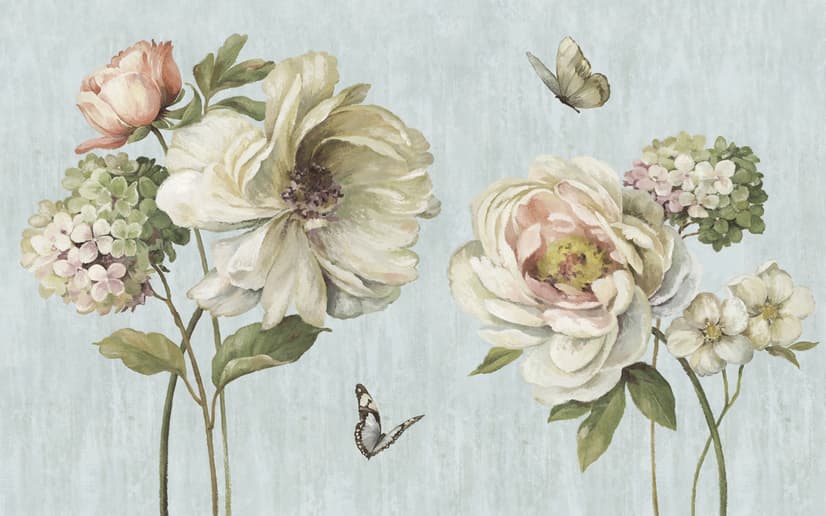 Vintage Peony Floral Wallpaper Mural