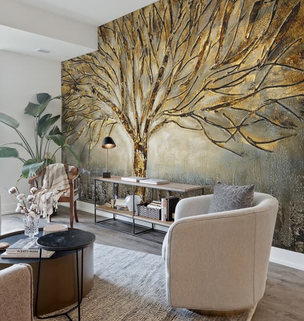 Watercolor Leafless Autumn Trees Wallpaper Mural