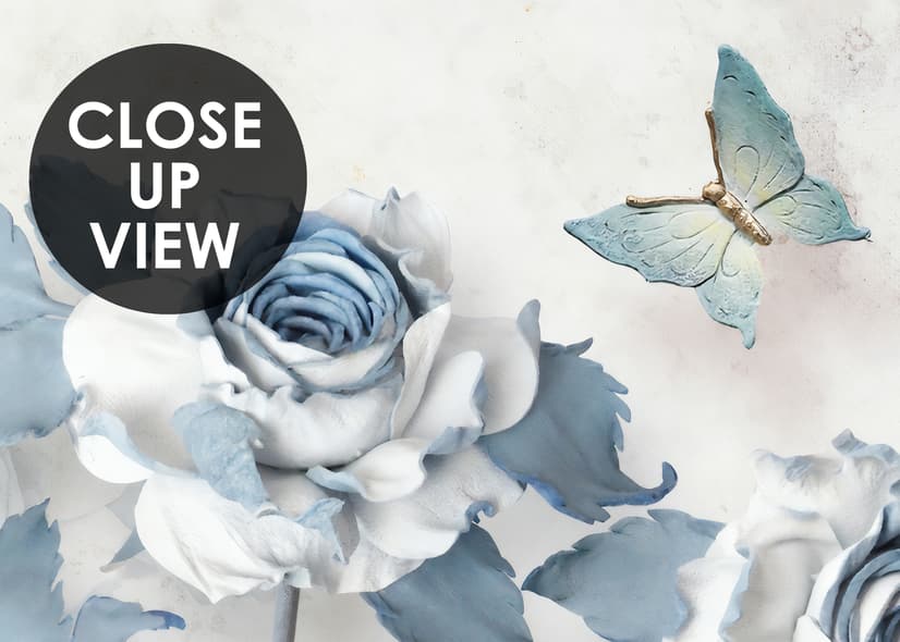 Soft Blue Floral Wallpaper Mural