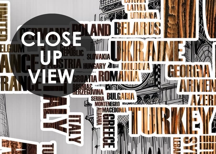 Eiffel Tower and Country Typography Wallpaper Mural