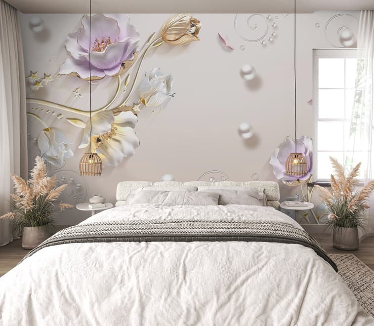 Jewelry Tulip Flower Wallpaper Mural