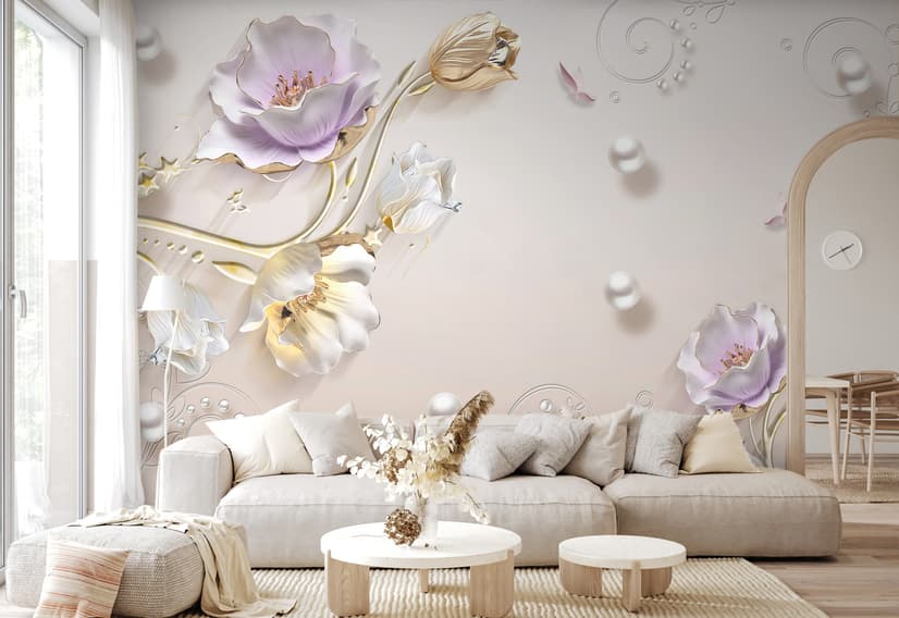 Jewelry Tulip Flower Wallpaper Mural