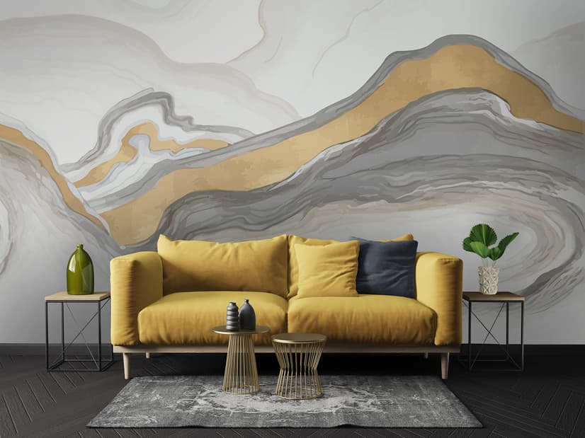 Abstract Smoke with Lines Wallpaper Mural