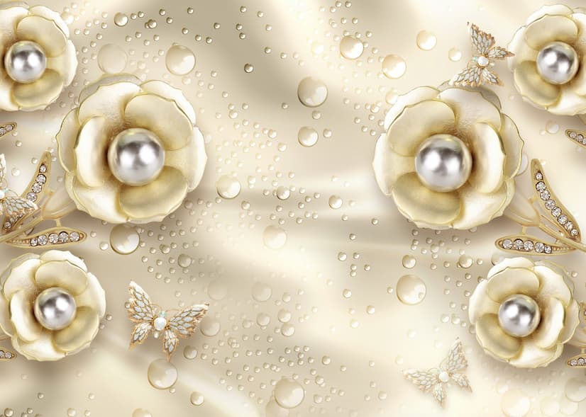 Pearl Anemone Floral Wallpaper Mural