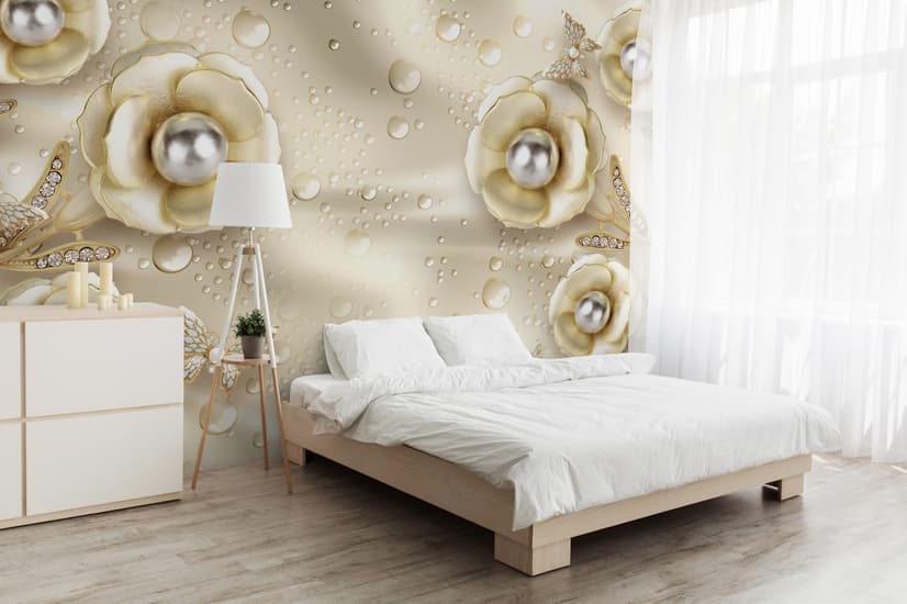 Pearl Anemone Floral Wallpaper Mural