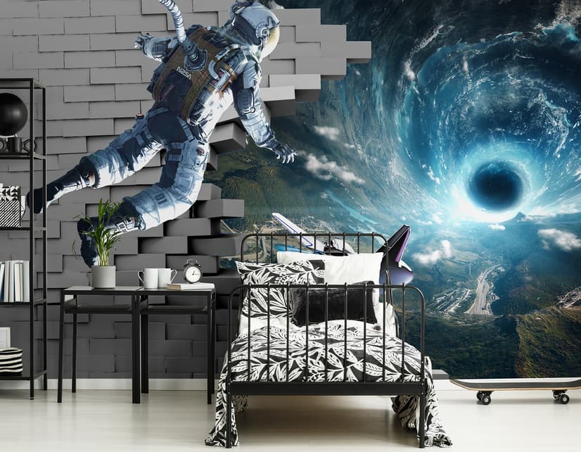 Astronaut with Galaxy Starry Wallpaper Mural