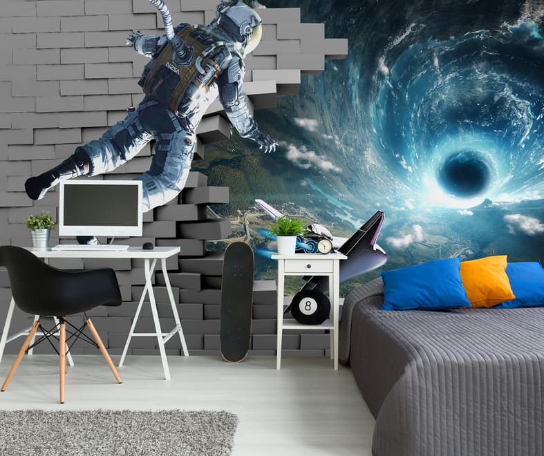Astronaut with Galaxy Starry Wallpaper Mural
