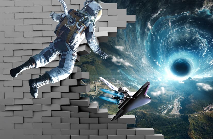Astronaut with Galaxy Starry Wallpaper Mural