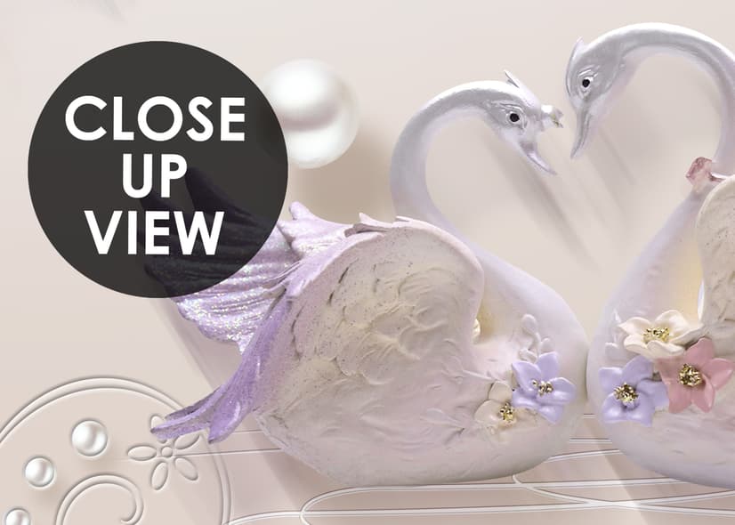 3D Embossed Look Tulip Floral with Swan Wallpaper Mural