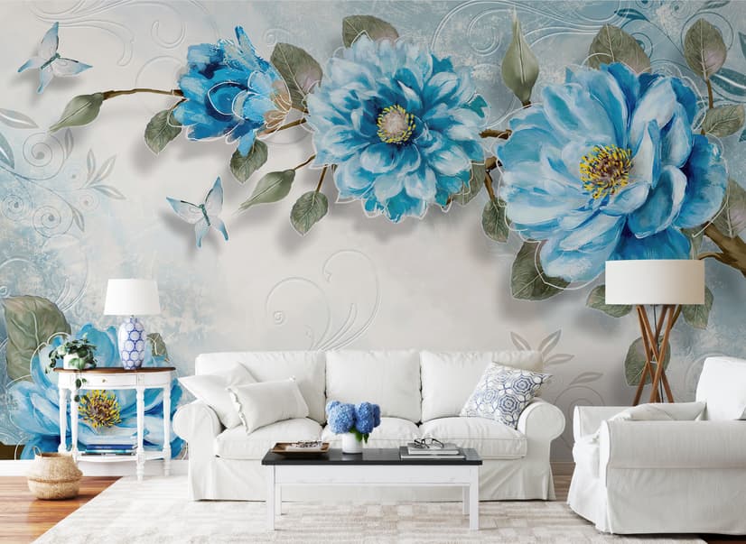 Watercolor Bohemian Floral Wallpaper Mural