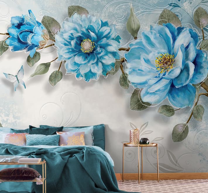 Watercolor Bohemian Floral Wallpaper Mural