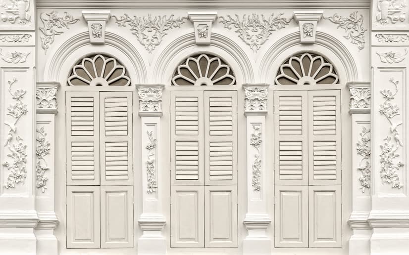 Fototapete mit falschen Fensterläden