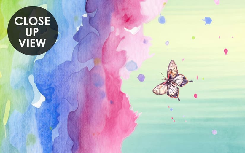Kinder Fototapete Elefant mit Aquarell-Regenbogen
