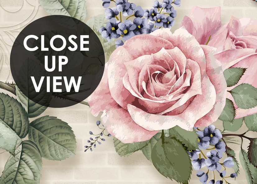 Vintage Pastel Pink Floral Wallpaper Mural