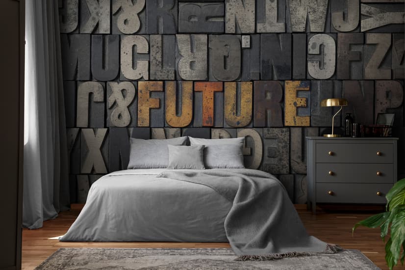 Future Typography Wallpaper Mural