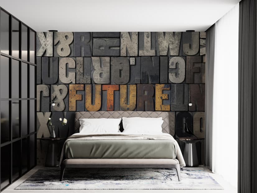 Future Typography Wallpaper Mural