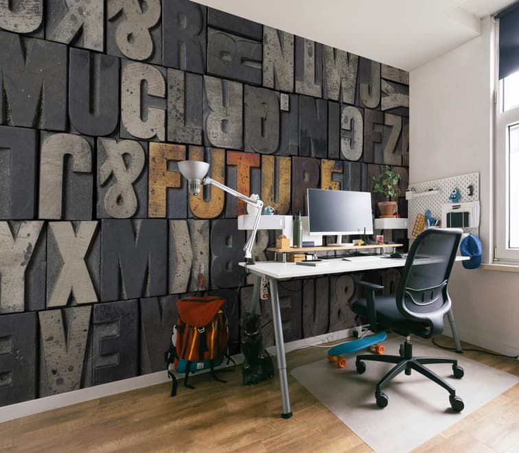 Future Typography Wallpaper Mural