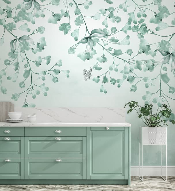 Soft Green Blossom Wallpaper Mural