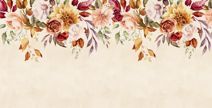 Vintage Pink Floral Fototapete