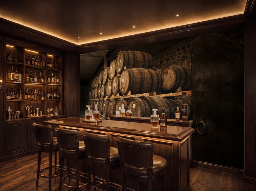 Vintage Wine Barrels Wallpaper Mural