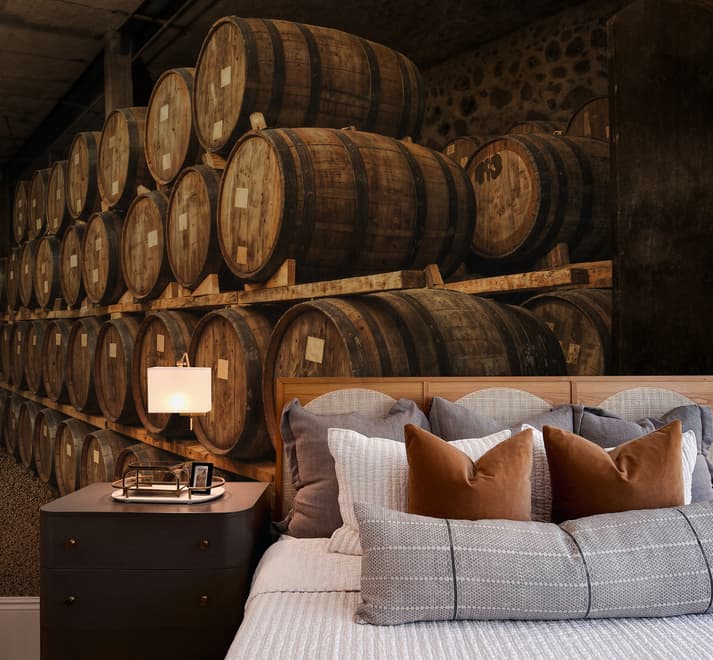 Vintage Wine Barrels Wallpaper Mural