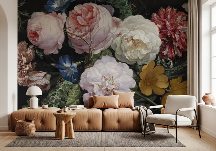 Dutch Floral Victorian Flower Bouqet Wallpaper Mural