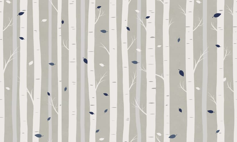 White Tree Branches Wallpaper Mural