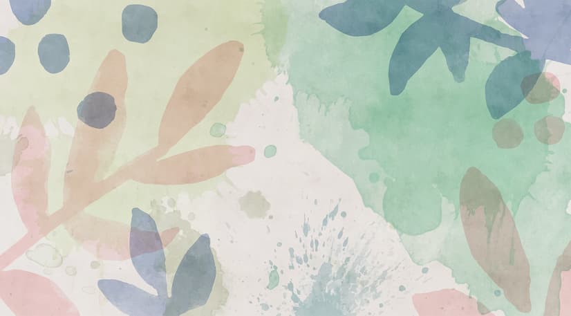 Watercolor Abstract Flowers Wallpaper Mural