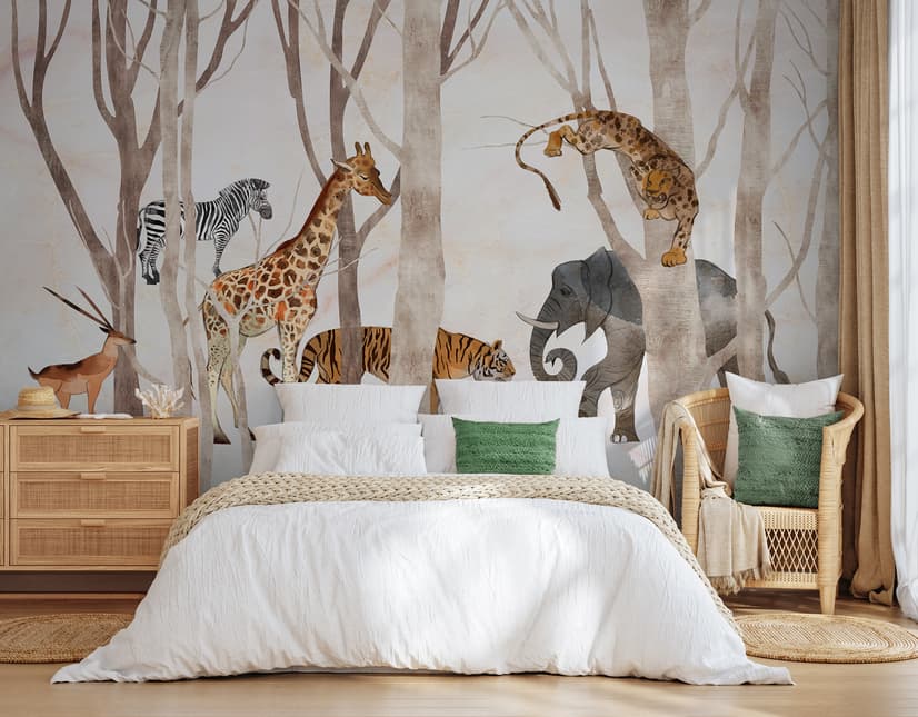 Aquarell Wilde Tiere Fototapete
